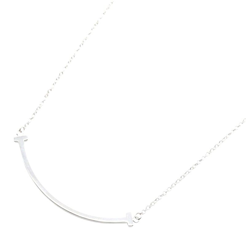 Tiffany  Co T Smile Small Necklace K18wg